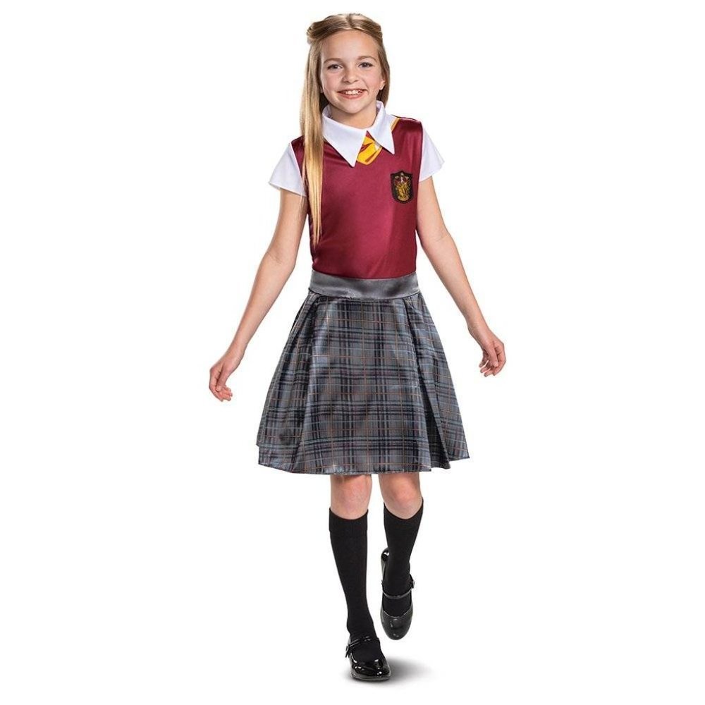 Harry Potter Gryffindor Halloween Costume 4/6 School Dress, Collar 2 Pc Girls
